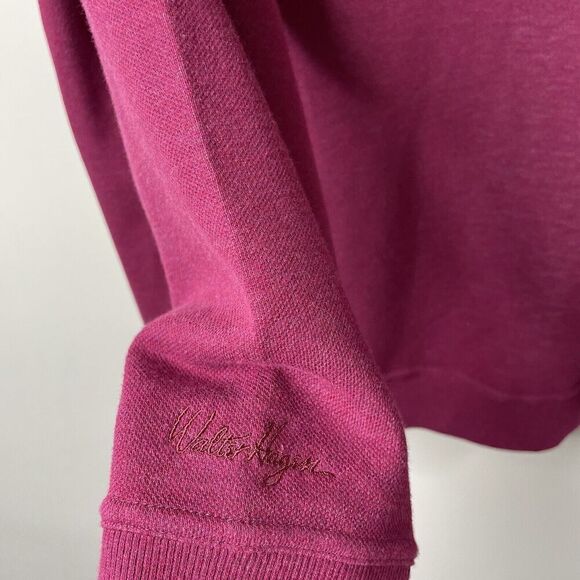 WALTER HAGEN 1/4 Zip Mens Large Mid-Weight Pique Fleece NEW Raspberry GOLF - Picture 7 of 11